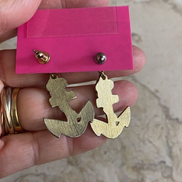 NEW! Betsey Johnson Anchor Nautical Dangle Earrings - Picture 4 of 5